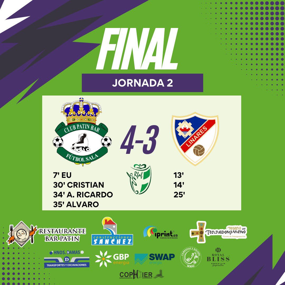 ClubPatinBarFS's tweet photo. ¡Los tres puntos se quedan en casa!

🏆 J.2 @RFAFJAEN 
🆚 @LinaresFutsal 

💚🤍 #VamosPatin #futsal #Torredonjimeno https://t.co/68HGLDXYuy