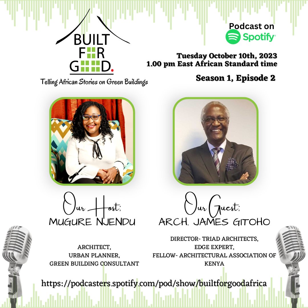 BuiltforgoodAfr's tweet photo. IT'S HERE!!!
Season 1, Episode 2 of Built for Good Africa's Podcast on @Spotify NOW;
https://t.co/7lEFi4kUtK
A conversation on the global importance of the role of architects in climate action.
#SustainableArchitecture #ClimateAction
#BuildingtoCop28 #JustTransition #Podcast https://t.co/QSiqjGdmNA