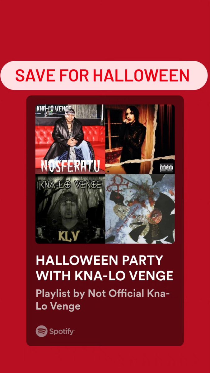 Save for #Halloween open.spotify.com/playlist/5z4lX… #Spotify #halloweenplaylist #Knalovenge