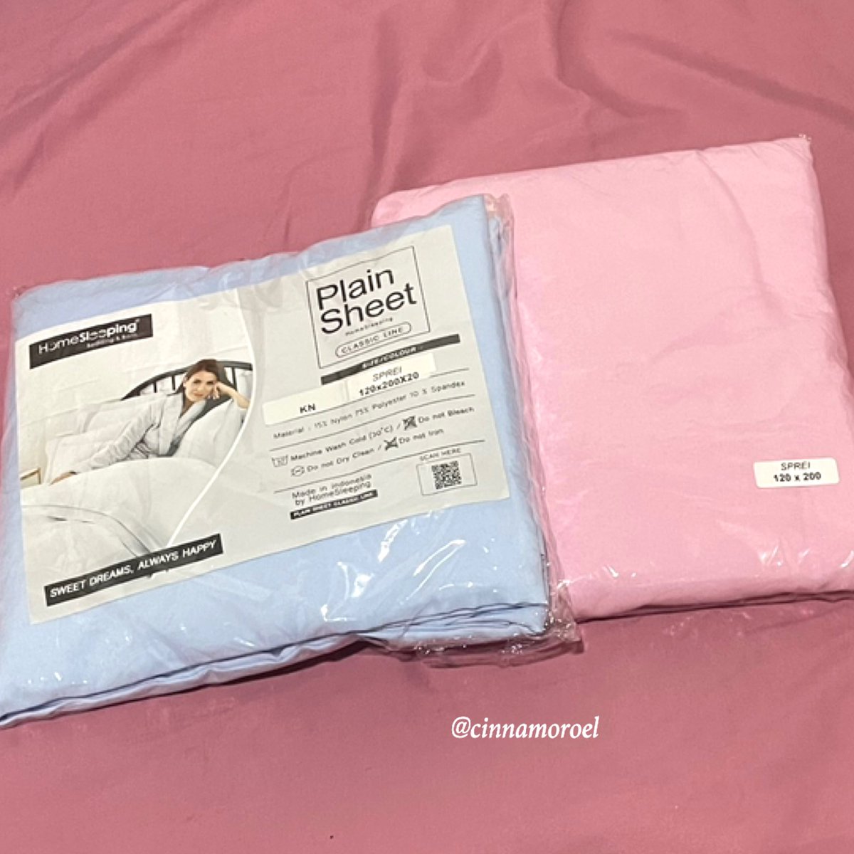 cinnamoroel's tweet photo. Seneng bgt make sprei polos ini bahannya halus adem sampe repurchase. Harganya 50 ribuan aja 😭😭😭 Pilihan warnanya juga banyaaak wajib punya 1 sih 🥹 https://t.co/x4TP67UGAc