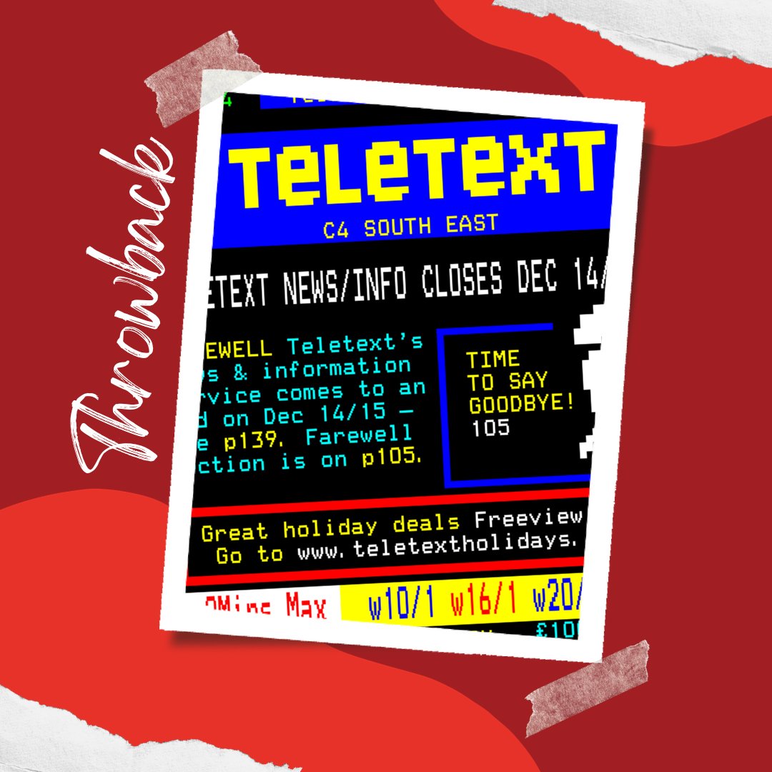 Today’s Throwback is from the year Teletext was discontinued, but what is the year?