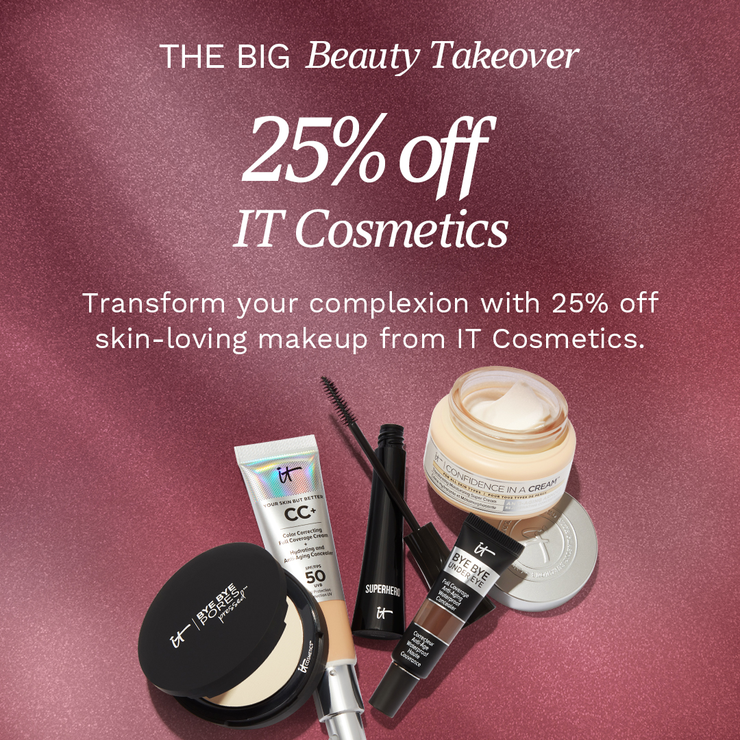 Transform your complexion with 25% off skin-loving makeup from IT Cosmetics, including the must-have Your Skin But Better CC+ Cream. Hurry, this offer is for TODAY only! bit.ly/3Q8qXSl