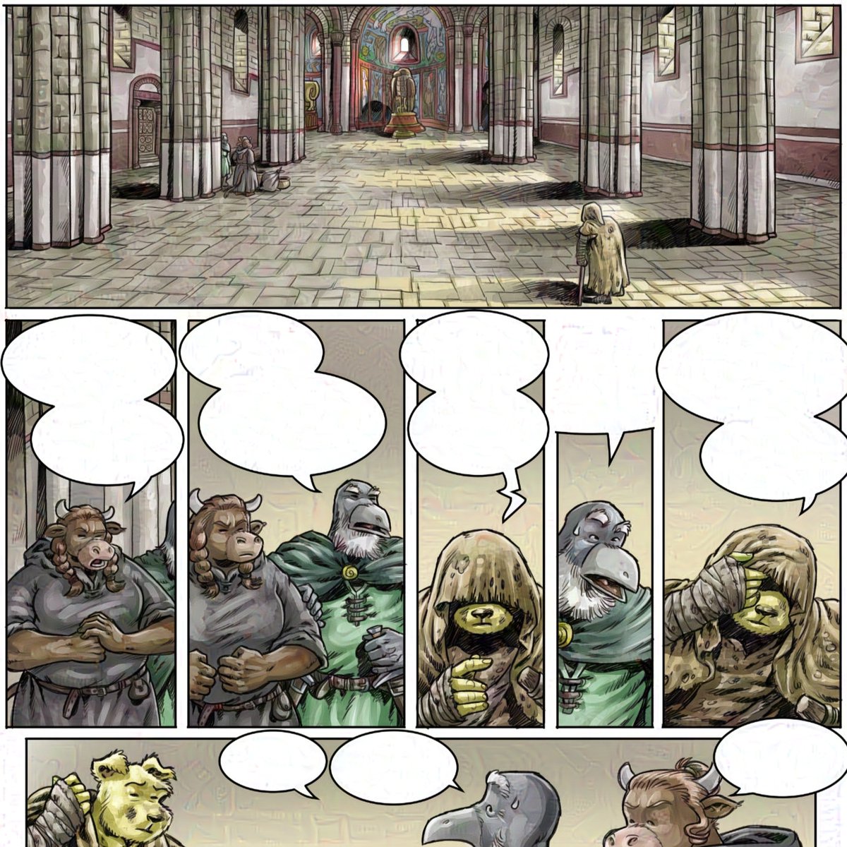 quimboucomics's tweet photo. Dimarts, vinyeta

-a l’edat mitjana les parets eren enguixades i si podien pintades
vs
-estèticament vull dibuixar pedra vista

Per ara, vaig empatat amb mi mateix😅

#glaze  #fantasia #fantasy #medieval #català #comic #bd #ink #tinta #adventure #aventura #csp #clipstudiopaint https://t.co/IBqGwNf4i1