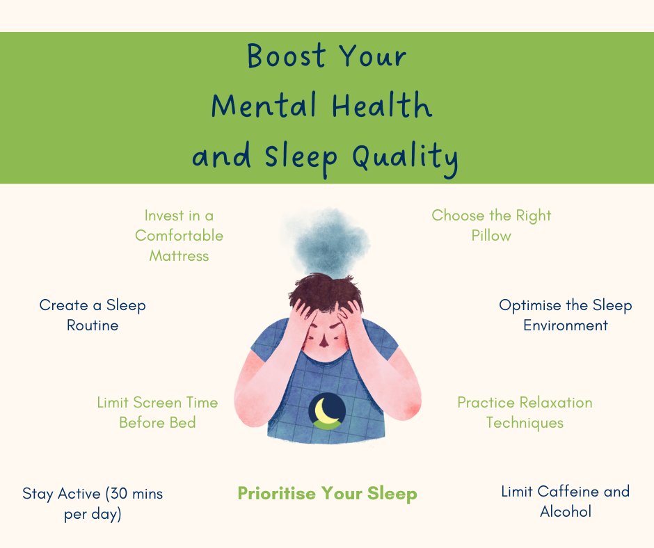 ✨ On #WorldMentalHealthDay, keep in mind: Quality sleep is vital! 😴

Your mattress &amp; bed impact your mental well-being greatly.

Prioritise mental health. Invest in rest! 💤💆‍♀️💆‍♂️

#SleepMatters #MentalHealth #SelfCare #Wellness #BedtimeUpgrade #bed #mattress #sleepwell #sleep
