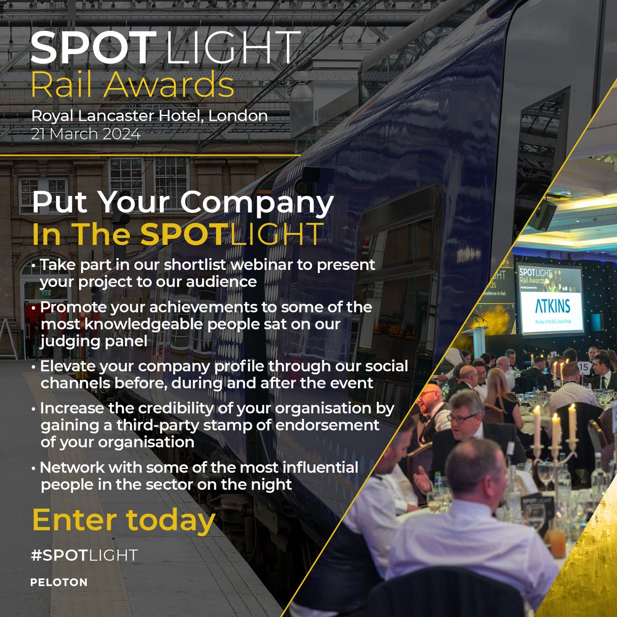 SpotlightRail's tweet photo. Put your company in the SPOTLIGHT! ✨

🔗 Click here to view our categories: https://t.co/xITxgc6Npb

#SPOTLIGHT #Rail #Railways #RailIndustry #RailCompany #RailEvent #Awards #RailAwards #RailExcellence #RailInnovation https://t.co/jxF9vWdw2R