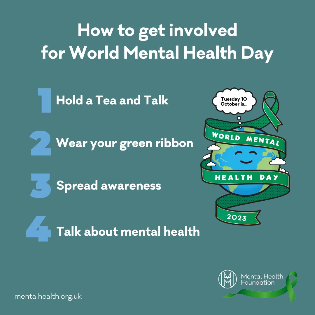 Today is World Mental Health Day

World Mental Health Day is a day to talk about mental health. To show everyone that mental health matters. And let people know that it’s okay to ask for help.

Spread the word on social media with #WorldMentalHealthDay #WMHD2023

#photooftheday