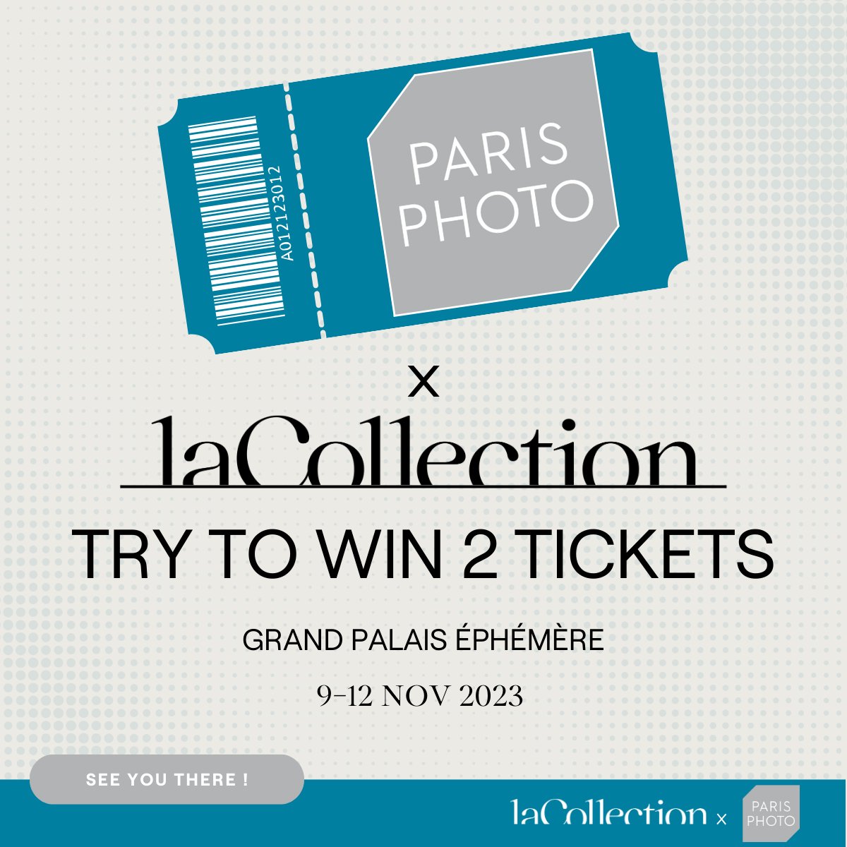 🎉 Giveaway! laCollection is pleased to offer you two tickets to the eminent Paris Photo Fair! This is your chance to immerse in a world of photographic artistry and innovation.

📸 Paris Photo is a grand rendezvous for photographers, artists, and enthusiasts, creating a vibrant