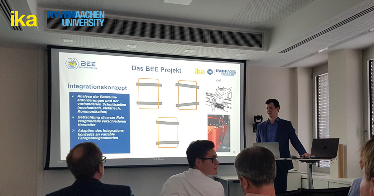 Gordon Witham was in Berlin two weeks ago to report on the current progress of the research project 'BEV Goes eHighway - BEE' at the 'Networking Meeting of Catenary Researchers' of VDI/VDE Innovation + Technik GmbH.
