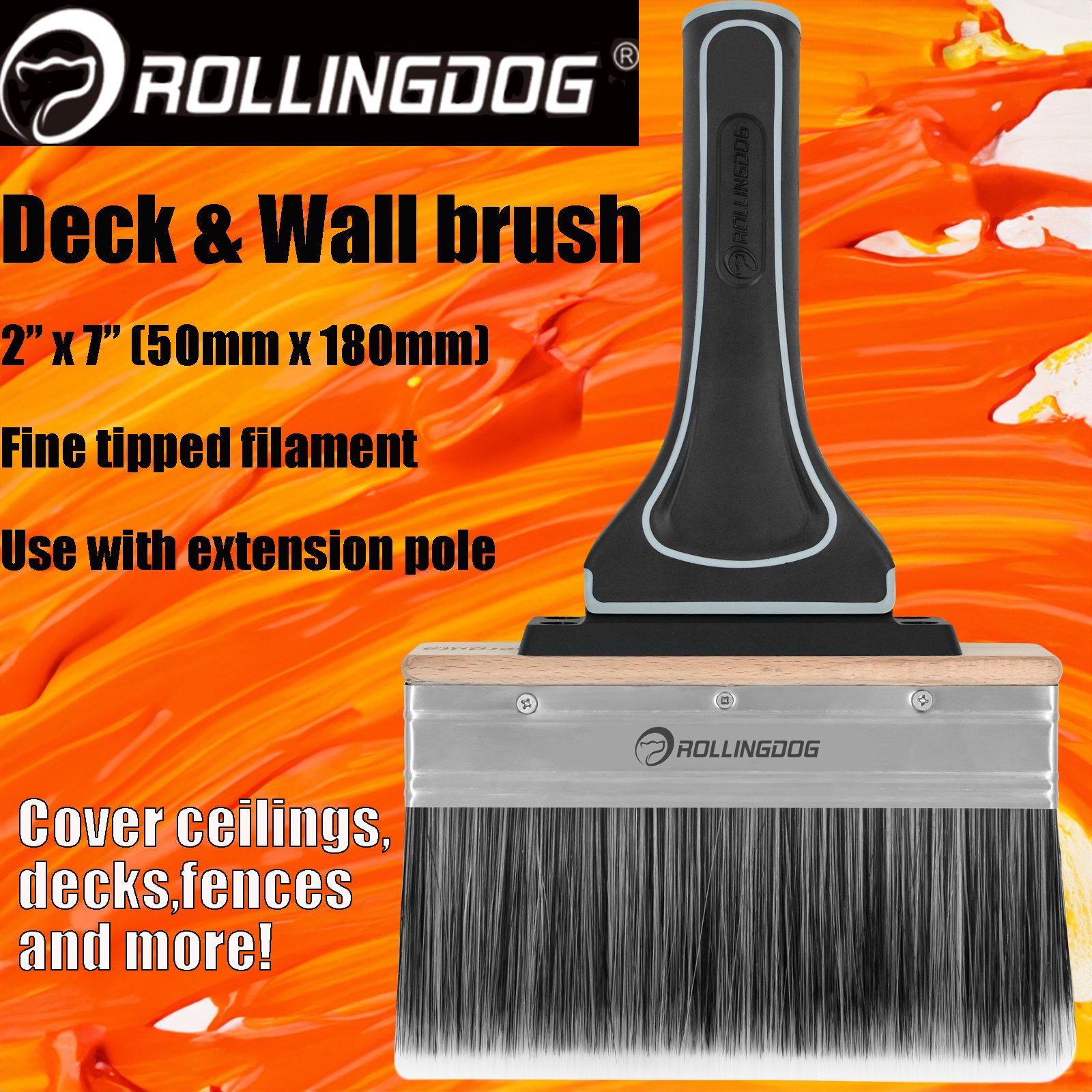 ROLLINGDOG 18 inch Paint Roller Frame - Adjustable from 12 to 18 for Large Area, Ceiling, Floor, Wall Painting, Can Be Attache