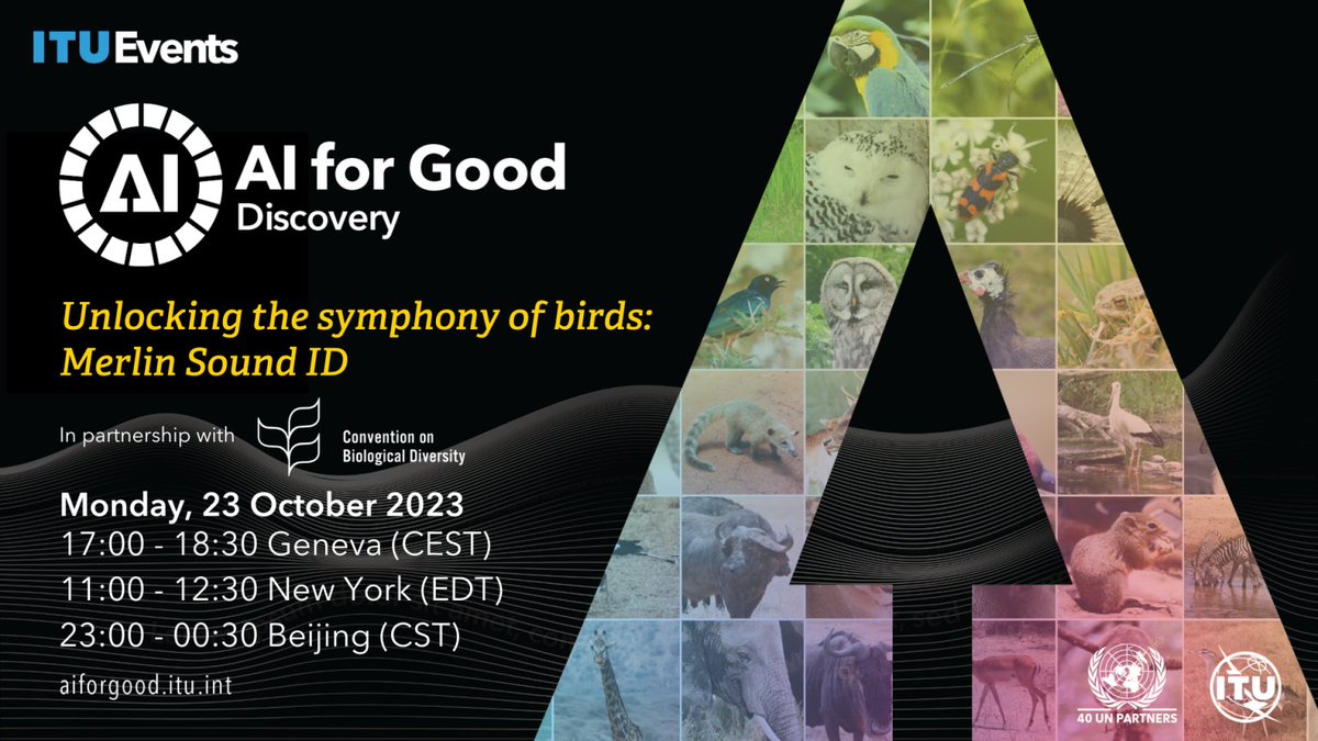 Deciphering bird songs - yes #AI can do that! 🦆🎵 Learn how Merlin Sound ID is unlocking the symphony of birds at #AIforGood in partnership with the @UN Convention on Biological Diversity. 📆 Monday, 23 October @ 17:00CEST loom.ly/WvRhXQM
