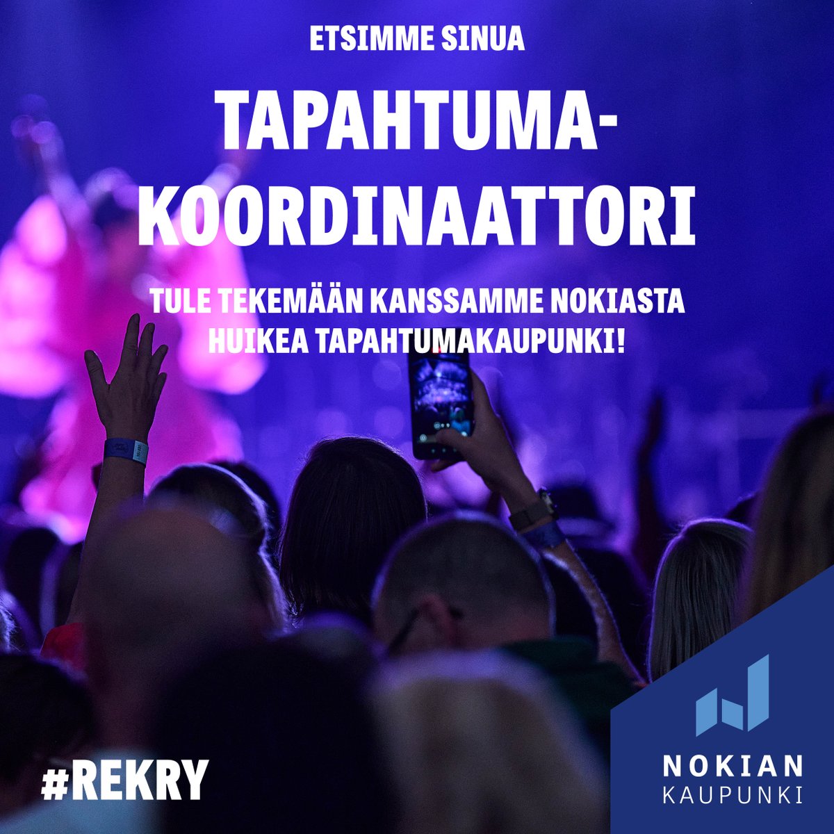 #rekry Etsimme tapahtumakoordinaattoria kehittämään Nokiasta yksi Pirkanmaan kiinnostavimmista tapahtumakaupungeista! 🔥 Meillä on dynaaminen ja innostava moniammatillinen työyhteisö, jossa luovuudelle on sijaa. Hae meille 19.10. mennessä 👉 kuntarekry.fi/fi/tyopaikat/t… #visitnokia