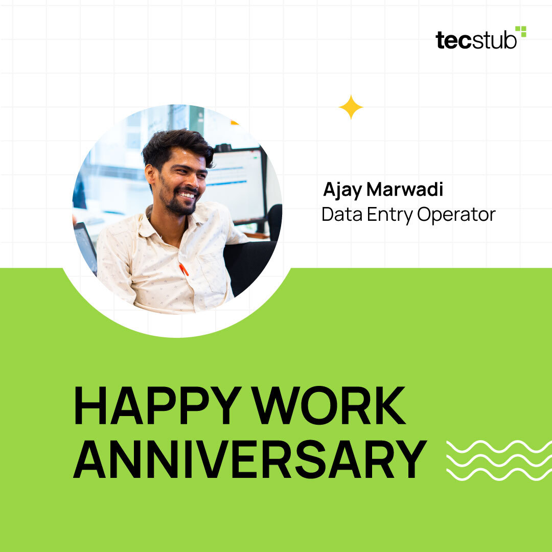 tecstub's tweet photo. 🎉 Celebrating a Milestone 🎉

Today is a special day as we celebrate @ajayngr27's 6th year of working at Tecstub! 🎉

#workanniversary #DataEntryExpertise #DataEntry #milestones #workculture #lifeattecstub #tecstub https://t.co/DlTIk2QPy7