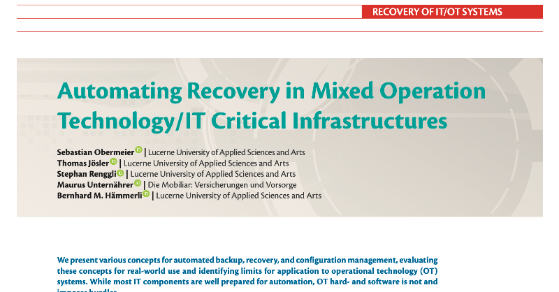 securityprivacy's tweet photo. “While most IT components are well prepared for automation, OT hard/software is not.” Read on operational technology and IT critical infrastructures:

@ComputerSociety
#IEEECS