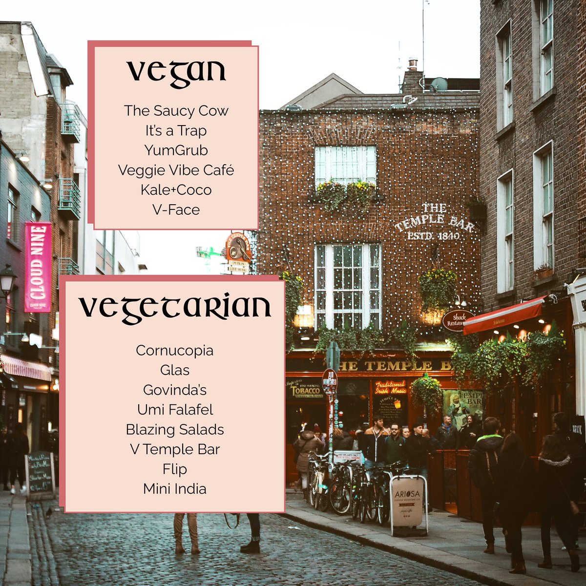 There are so many vegan and vegetarian restaurants with vegan options in Dublin! Here’s a few we thought of, let us know your favourites 😍💚
•
•
•
#worldveganday #fullirishvegan #plantbased #healthyliving #climateemergency #animalrights #dublinrestaurants #worldveganmonth