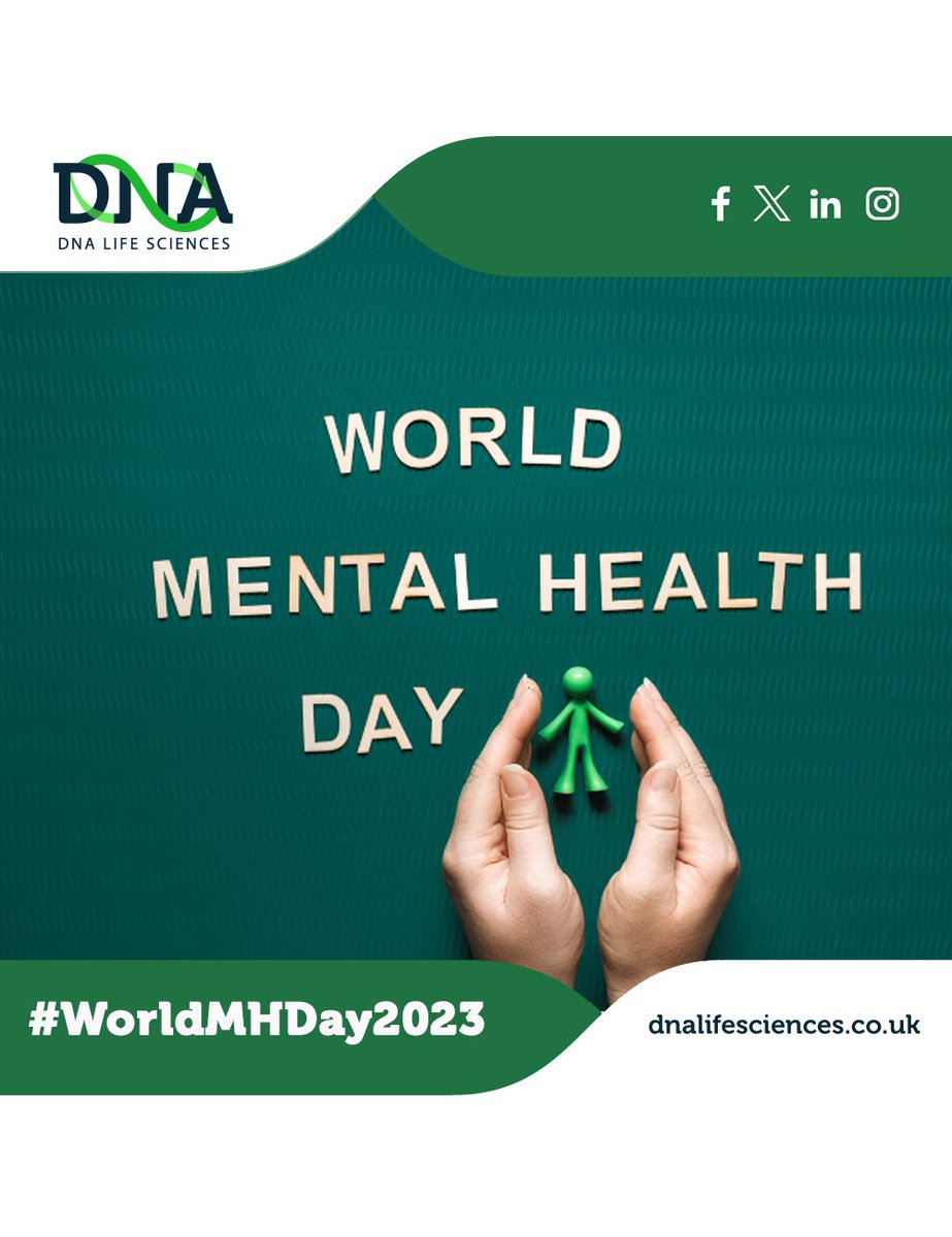 DNA Life Sciences (@dnalifesciences) on Twitter photo Happy #WorldMentalHealthDay🌍🧠
Today we unite to prioritize our mental well-being and break the stigma surrounding mental health.
Let's take time to care for ourselves and check in on our loved ones around us💙
#MentalHealthMatters #WorldMentalHealthDay2023 #MentalHealth Happy #WorldMentalHealthDay🌍🧠
Today we unite to prioritize our mental well-being and break the stigma surrounding mental health.
Let's take time to care for ourselves and check in on our loved ones around us💙
#MentalHealthMatters #WorldMentalHealthDay2023 #MentalHealth