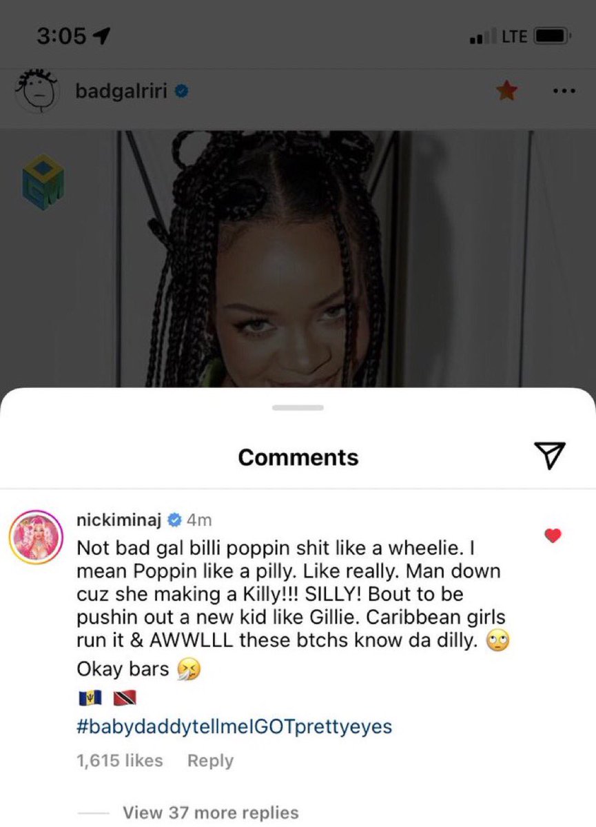Why was Nicki Minaj free styling in Rihanna’s comments 😭
