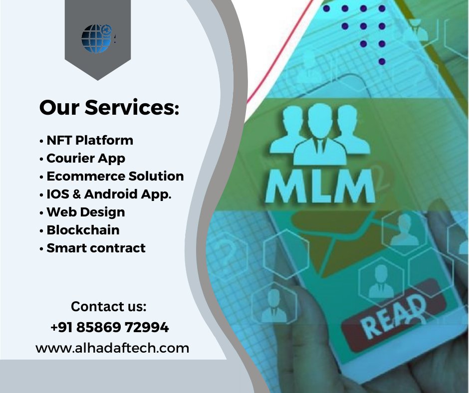 ATech088's tweet photo. We are dedicated to catering to the needs of modern-age MLM businesses for a simplified yet powerful MLM software system.

https://t.co/n2CSE9jlyE

#mlmsoftware #blockchain #website #ecommerce #webdesign #development #nft #nftplatform #smart_contract #ecommerce_solution https://t.co/oqlB0DvYzN