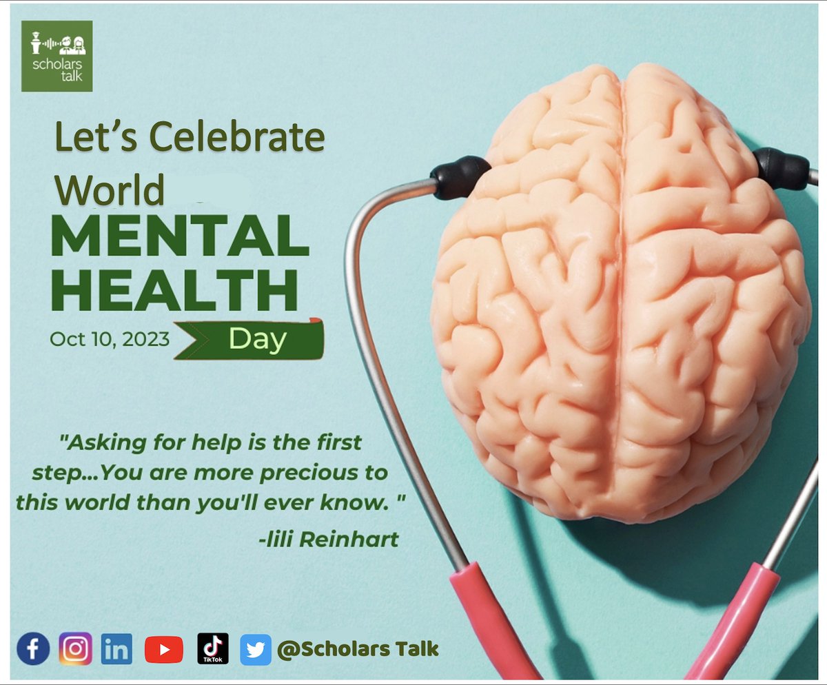 ScholarsTalk's tweet photo. On this World Mental Health Day, we stand together as a beam of support, understanding, and strength for one another.
#WorldMentalHealthDay #ScholarsTalk #SupportEachOther #TogetherWeAreStronger
#SupportTogether #MentalHealthMatters  #ScholarsTalkCommunity 🌍❤️🌟 https://t.co/JSt5dcZgpq
