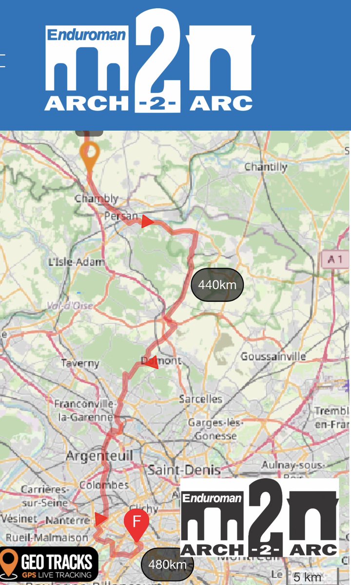 Julien continues to Paris. This is going to be down to wire… 

🔗 enduroman.com/live-tracking