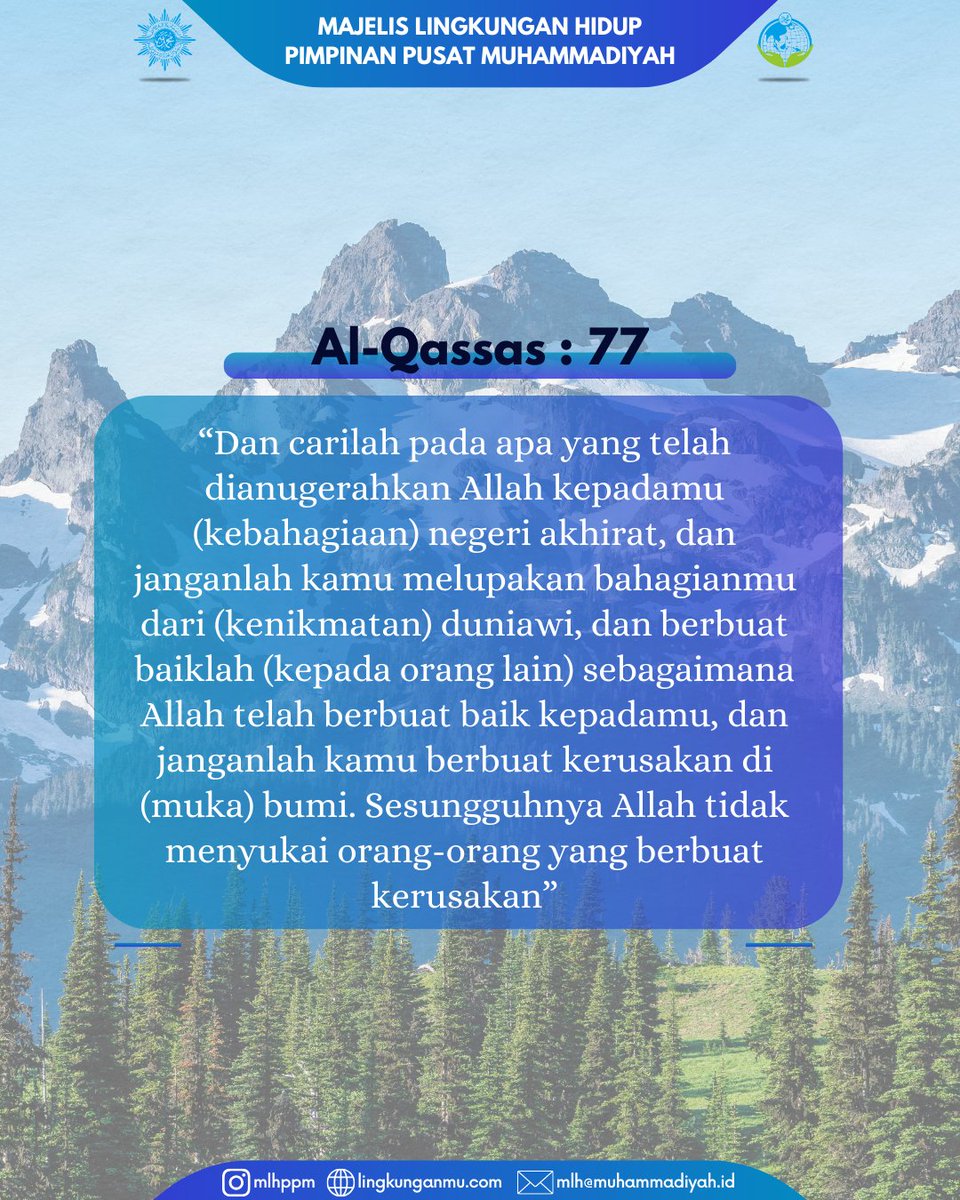 MLH_PP_Muh's tweet photo. Mari melihat kembali perintah Qur'an mengenai pentingnya menjaga lingkungan yang diamanahkan kepada manusia.
___________
Twitter : mlh_pp_muh
Fanspage : MLH PP Muhammadiyah
Website : https://t.co/SdqXIImlNl

#Muhammadiyah #MajelisLingkunganHidupMuhammadiyah https://t.co/hmRqgV1XrL