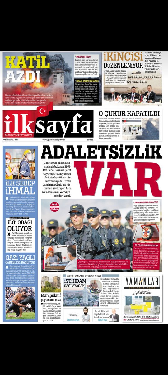 x.com/ilksayfagazete…
<a href="/dbdevletbahceli/">Devlet Bahçeli</a> 
<a href="/erkanakcay45/">Erkan Akçay</a> 
<a href="/UlviYonter/">Dr.İzzet Ulvi YÖNTER</a> 
<a href="/AliYerlikaya/">Ali Yerlikaya</a> 
<a href="/jandarma/">T.C. Jandarma Gn. K</a> 
<a href="/EMUJAD06/">EMEKLİ UZMAN JANDARMALAR DERNEĞİ</a>