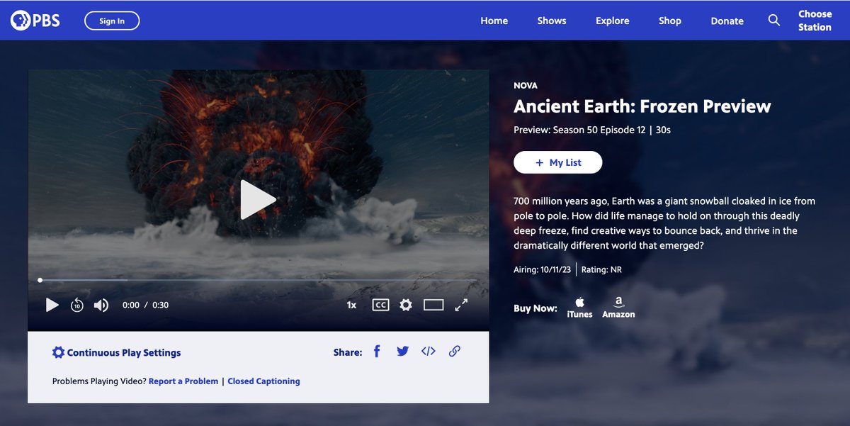 Dr Emily Mitchell, Assistant Professor and Curator of Invertebrates at  the University of Cambridge Museum of Zoology will talk about Ediacaran fossils in a new program from PBS: Ancient Earth: Frozen, which is Premiering on October 11 at 9 pm on PBS.

pbs.org/wgbh/nova/vide…