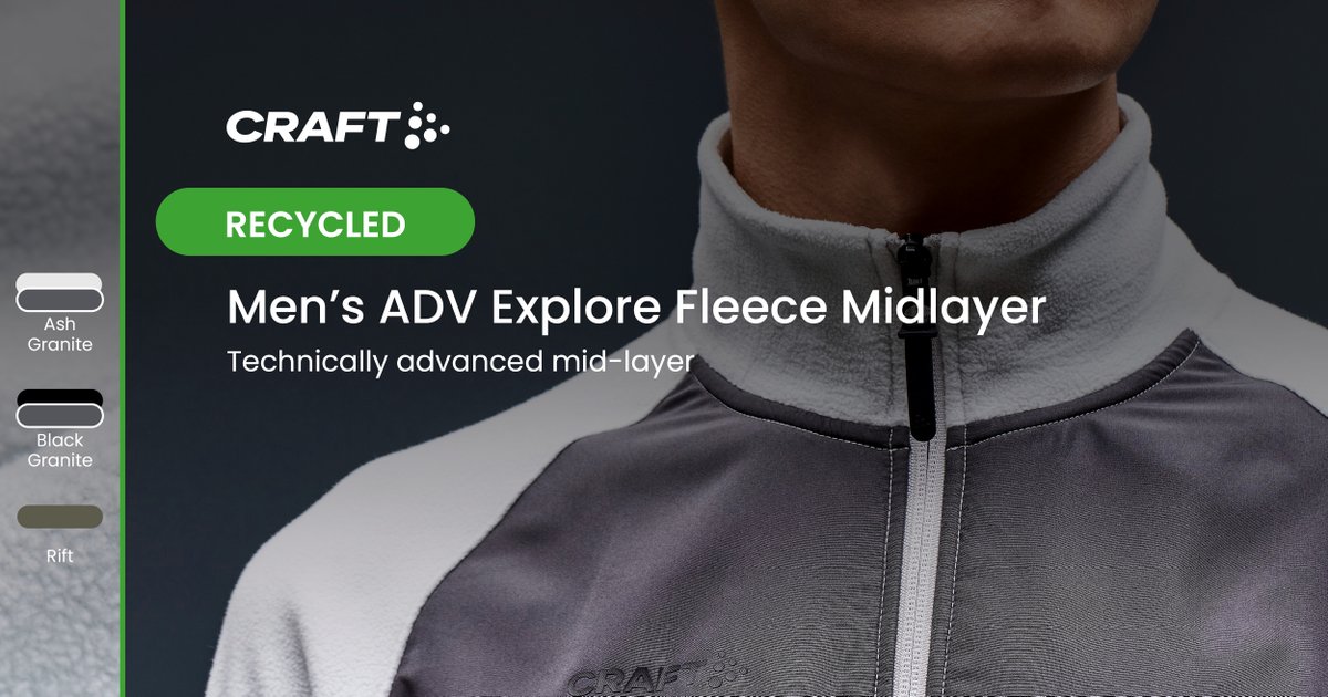 btcactivewear's tweet image. Craft ADV Explore Fleece Midlayer is a technically advanced mid-layer jacket designed for outdoor activities❄️
The jacket features soft, brushed fleece made from recycled polyester and comes with athletic cuts for optimal fit.
 #fleecemidlayer #technicaljacket #recycledpolyester