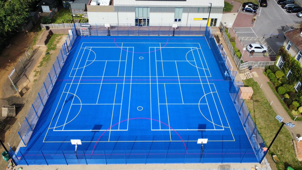 Multi Use Games Area transformation in Brighton completed and handed over to the school. Fantastic work from all the STM team and supply chain <a href="/SAPCA/">SAPCA</a> <a href="/BLFencing/">B&L Fencing Services</a> <a href="/Floodlights_EU/">Halliday Lighting</a> 
<a href="/SterlingTurf/">Sterling Turf</a> <a href="/BorderSportsLtd/">Border Sports</a> <a href="/MaintenanceStm/">STM Maintenance</a> ….Blue colour theme really standing out #play #MUGA