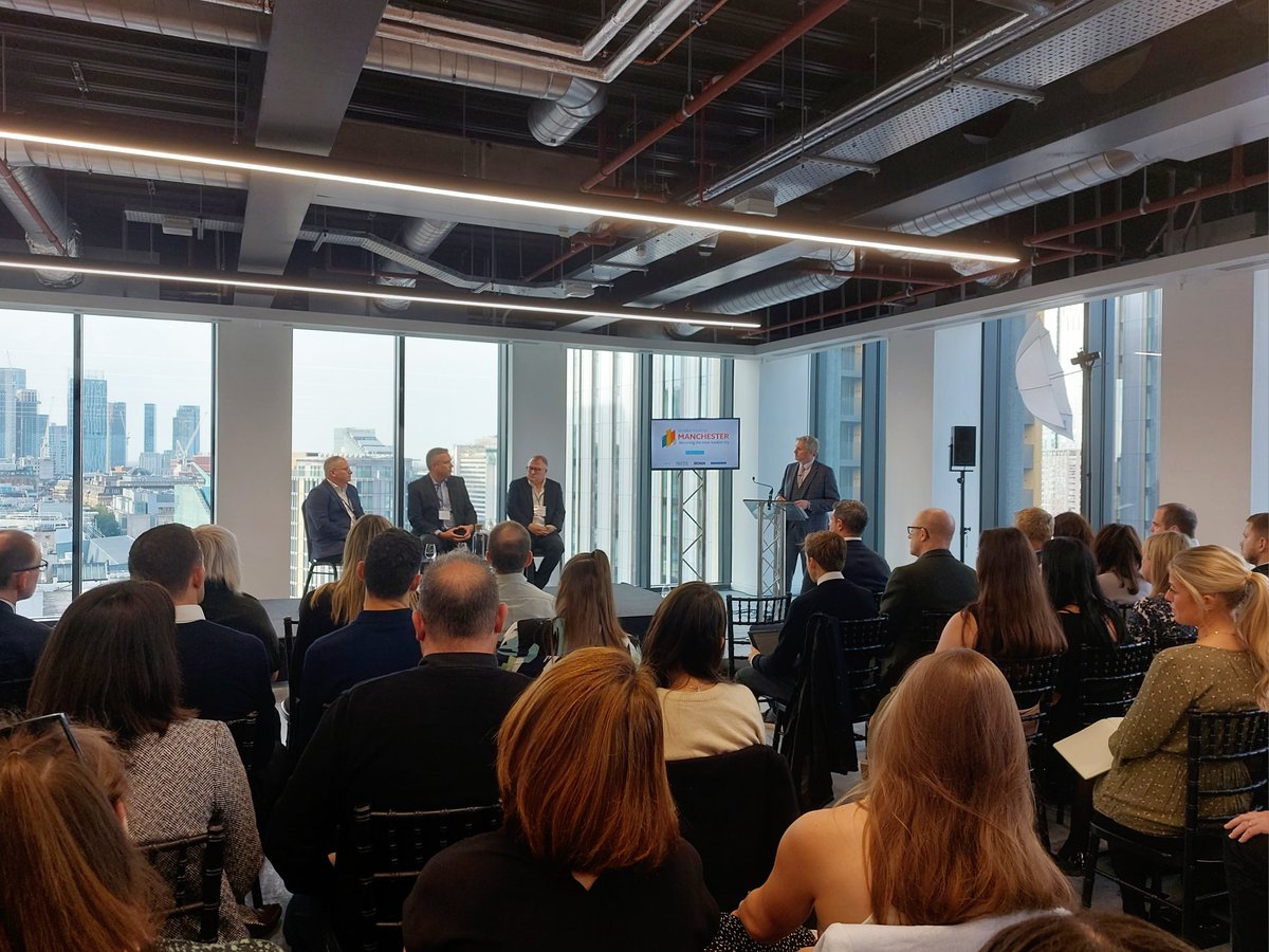 The <a href="/insidernwest/">Insider</a> #InsiderLiveableCity kicks off with the first panel; <a href="/turnertownsend/">Turner & Townsend</a> <a href="/JLL/">JLL</a> and <a href="/hodderpartners/">hodder+partners</a>. 

Stability
Education
Culture
Infrastructure

Cracking venue <a href="/NOMA_mcr/">NOMA</a> #4AngelSquare <a href="/SimpsonHaugh/">SimpsonHaugh</a>.