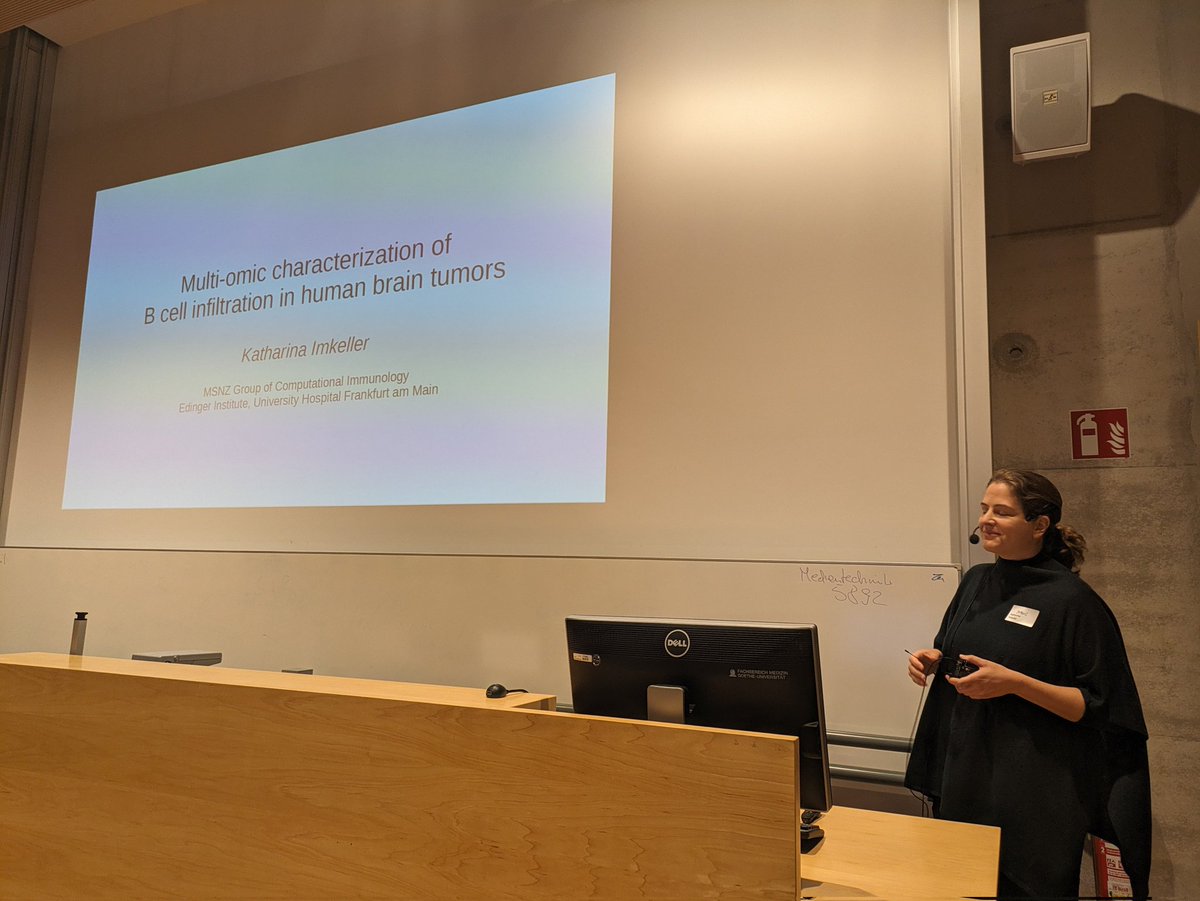 TheMarcelSchulz's tweet photo. @K_Imkeller about studying Tumor-immune interactions to improve immuno therapy @FCI_health #MOPRED https://t.co/VcZVeNGoEp