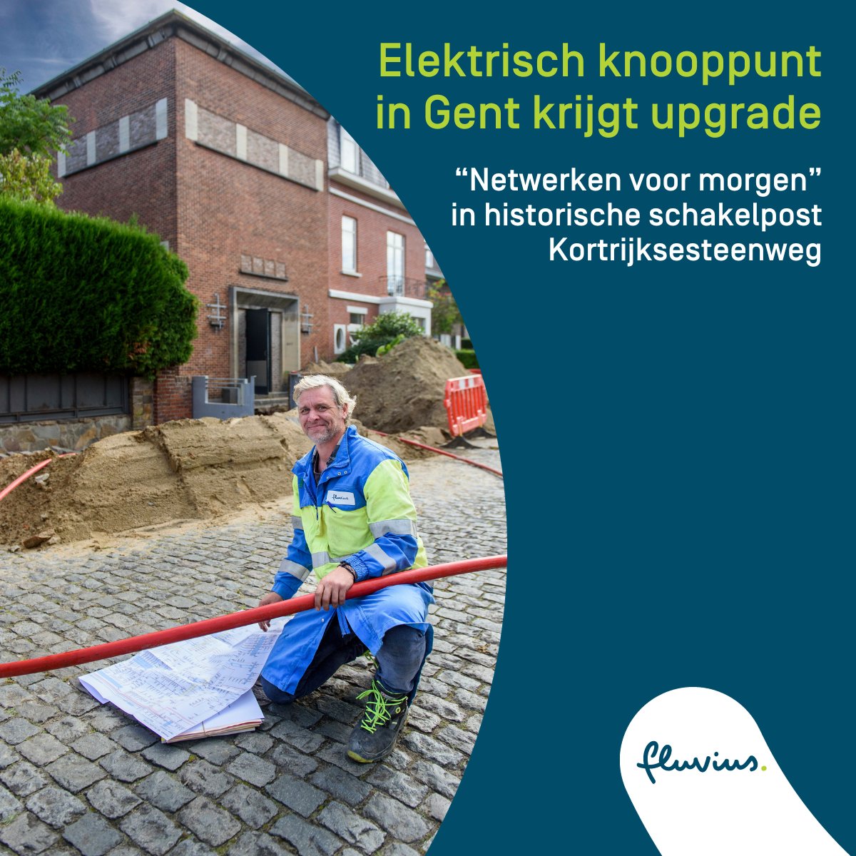 Fluvius_be's tweet photo. We stomen onze elektriciteitsnetten volop klaar voor de #energietransitie. En ook deze historische schakelpost aan de Kortrijksesteenweg in @Stadgent, die zo'n 10.000 gezinnen en bedrijven van stroom voorziet, kreeg de voorbije maanden een upgrade. #Netwerkenvoormorgen https://t.co/KHpgaiIdGp