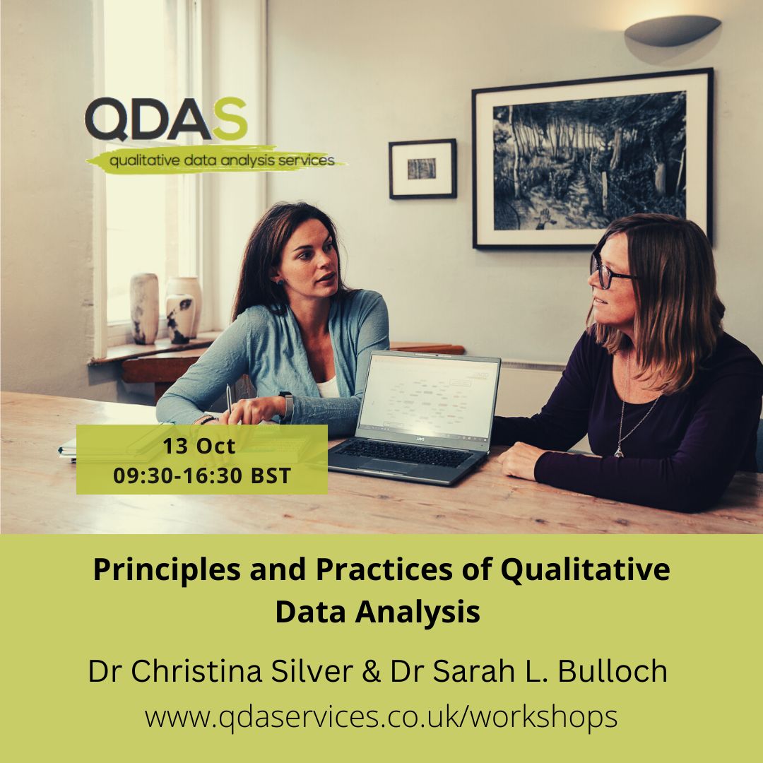 New to #qualitative #DataAnalysis? Last chance to join @Christina_QDAS & me on this course for insight into common analytic methods eg #ThematicAnalysis #ContentAnalysis #GroundedTheory & more. 09:30-16:30 UK time Online 13th October buff.ly/3Rwq0EJ