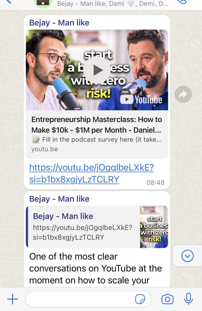 Your network is your net worth:-

Love stuff like this.

<a href="/BejayMulenga/">Bejay Mulenga MBE</a> sharing hot information from <a href="/DanielPriestley/">Daniel Priestley</a> to the WhatsApp group 

I agree the video is 🔥🔥🔥