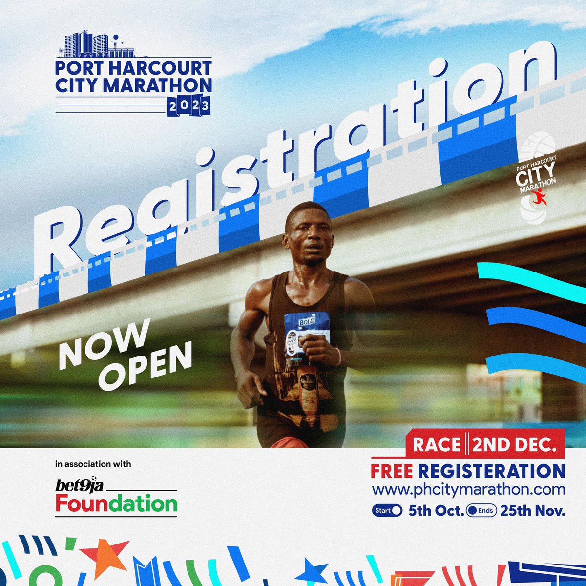 Good morningggg!! 
Registration is ongoing (5th October - 25th November) click the click on our bio to register. don’t miss out on the opportunity to “run the city”.