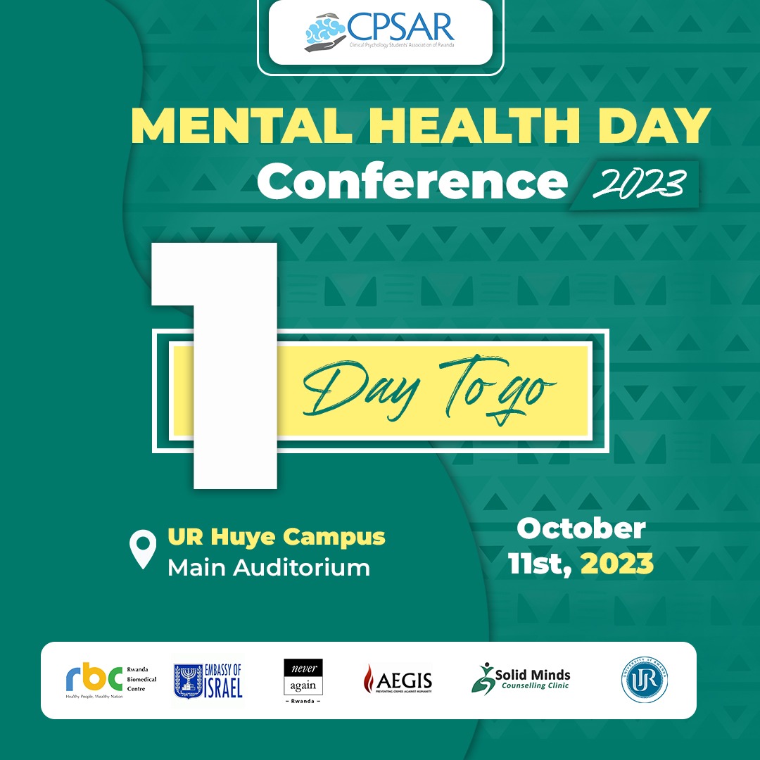 🚀 Tomorrow is the day! 🗓️ Join us on Oct 11 at @Uni_Rwanda for the #WorldMentalHealthDay2023 Conference by @cpsarwanda, @IsraelinRwanda @SolidMindsRw, @Center4MentalHe, Let's unite to explore 'Intergenerational Trauma and PTSD.' Your presence makes a difference! 🌍🧠 #WMHD2023