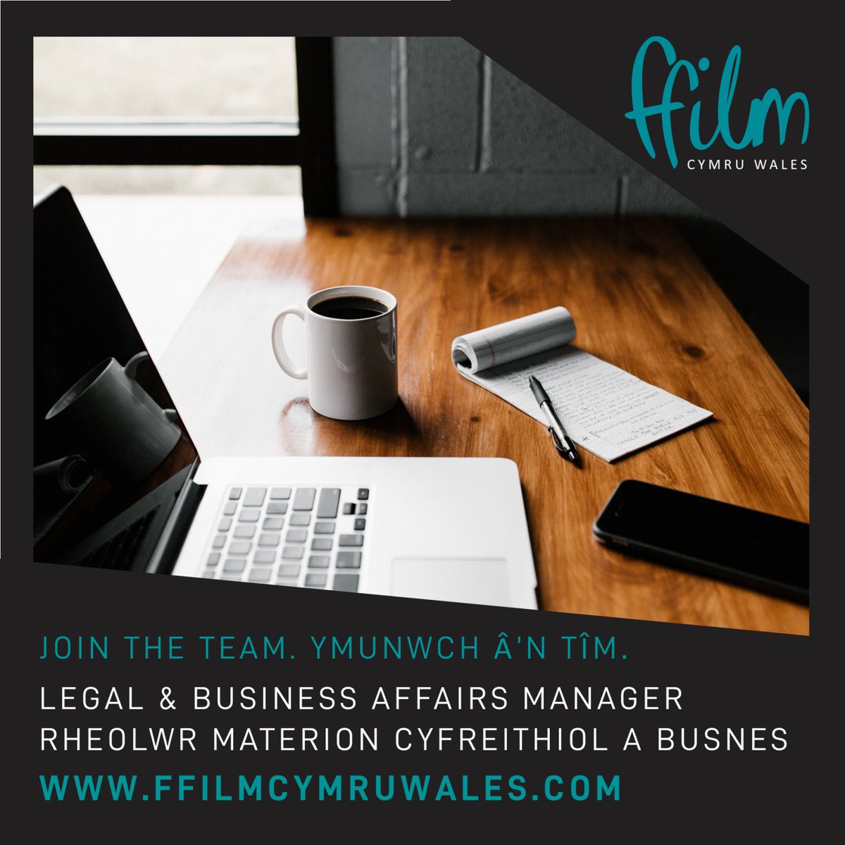 Job Opportunity: We are looking for a Legal &amp; Business Affairs Manager to work across the company and support our team in our drive to support the film sector. Find out more and apply here: ffilmcymruwales.com/news-and-event…