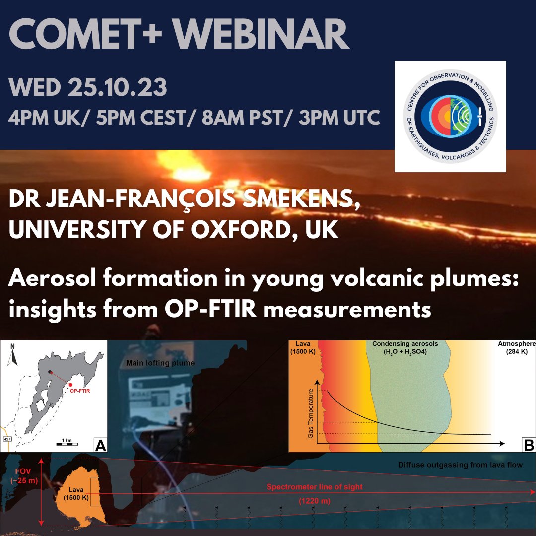 UK COMET (@nerc_comet) on Twitter photo We are pleased to present the next instalment of our COMET+ webinar series featuring presenter Dr Jean-François Smekens (<a href="/jfsmekens/">J-F. Smekens</a>), <a href="/OxUniEarthSci/">Oxford Earth Sciences</a>
Wednesday 25th October 2023 at 4pm UK/ 5pm CEST / 8am PST/ 3pm UTC)
Please register at: universityofleeds.zoom.us/webinar/regist… We are pleased to present the next instalment of our COMET+ webinar series featuring presenter Dr Jean-François Smekens (<a href="/jfsmekens/">J-F. Smekens</a>), <a href="/OxUniEarthSci/">Oxford Earth Sciences</a>
Wednesday 25th October 2023 at 4pm UK/ 5pm CEST / 8am PST/ 3pm UTC)
Please register at: universityofleeds.zoom.us/webinar/regist…
