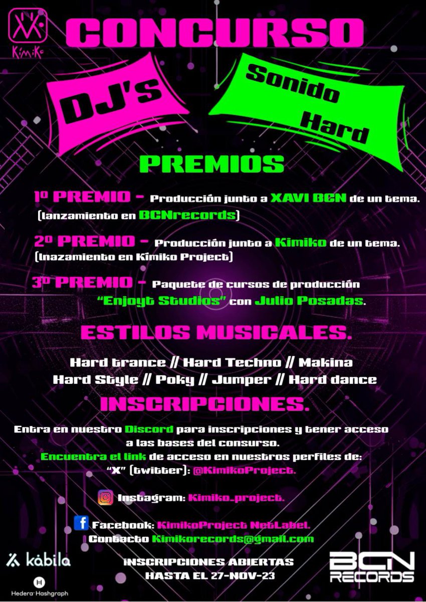 Presentamos el 1er concurso de Dj's en Kímiko 🎶🎶 
No seáis tímidos!! Hay grandes premios 🔥
#music #djset #hardmusic