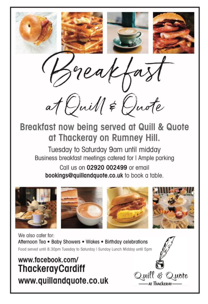 Good morning Everyone!
Serving breakfast from 9am until midday Tuesday to Saturday