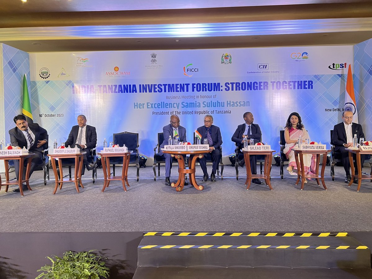 Following the bilateral meeting and  inking of six agreements on Monday - ranging from cooperation in white #shipping information sharing, #maritime industries, #digital domain, #culture and sports, #India - #Tanzania hold #investment forum today. <a href="/ficci_india/">FICCI</a> <a href="/FollowCII/">Confederation of Indian Industry</a>