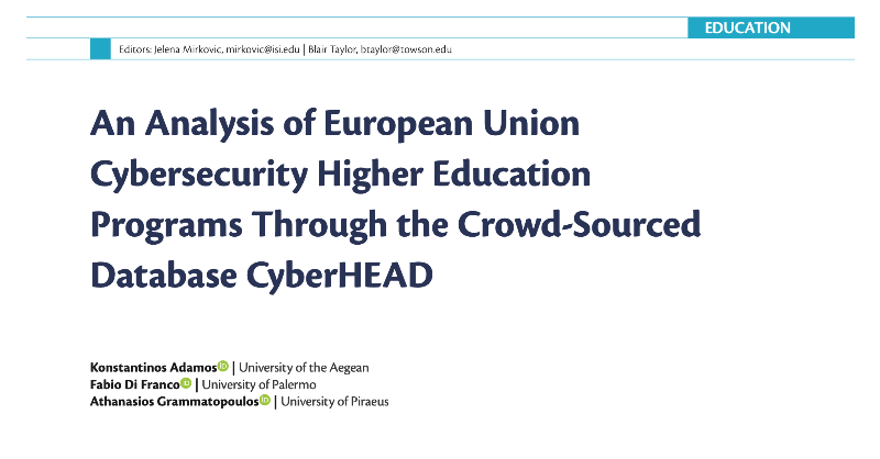 securityprivacy's tweet photo. Read about the state of cybersecurity education within the EU in this issue of S&amp;P Magazine:

@ComputerSociety
#IEEECS