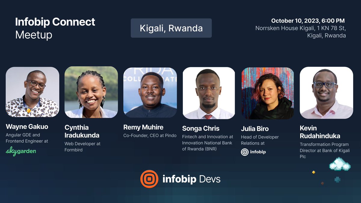 As part of a panel with <a href="/IraduCynthia/">Cynthia Iradukunda🧡</a>, I look forward to engaging with developers, tech enthusiasts &amp; professionals in Kigali today at Norrsken House for the Infobip Devs Meetup.
c/o <a href="/Infobip/">Infobip</a>