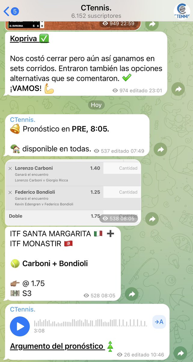 Estoy compartiendo pronósticos gratuitos en mi canal de telegram. 

Únete aquí ⤵️

t.me/joinchat/AAAAA…