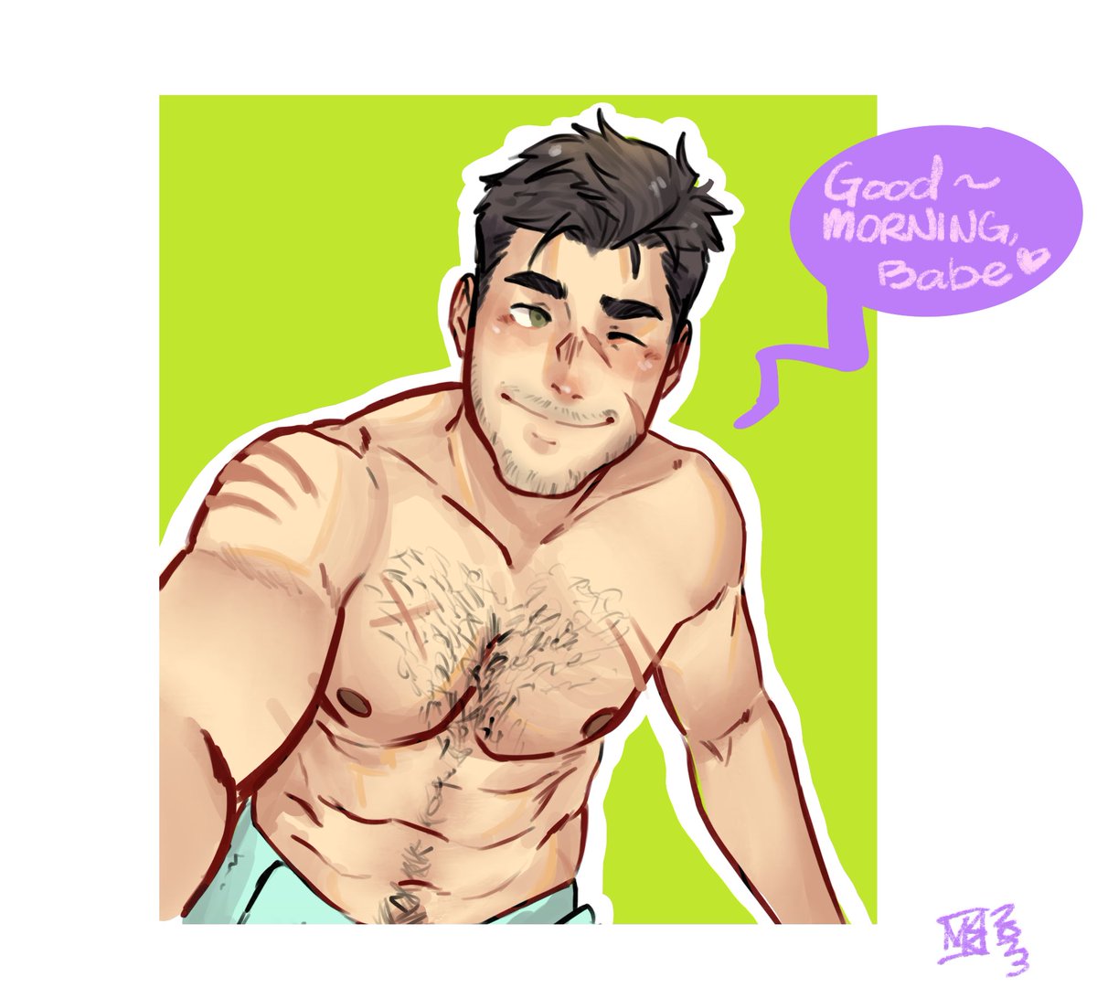 Mikkochuuu_'s tweet photo. Rise and Shineee ☀️ 
.
.
.
.
.

#originalcharacter #oc #characterdesign #ArtPh #Art #GuhitPinas #ArtistsonInstagram #ArtistonX #Procreate #ProcreateArt #Bara #BaraArt #gay #gayart #illustration #drawing #yaoi https://t.co/fUGUL630VA