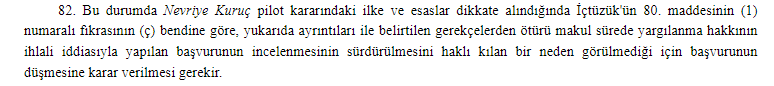 "AYM, Uzun Yargılama Mağdurlarından Desteğini Çekti"
i - Bugünkü Resmi Gazete'de yayımlanan Keser Altıntaş [GK] (No. 2023/1853, 25/7/23) kararıyla, etkili bir yol oluşturulana kadar uzun yargılama dosyalarını artık incelemeyeceğini belirterek düşme kararı vermiştir.