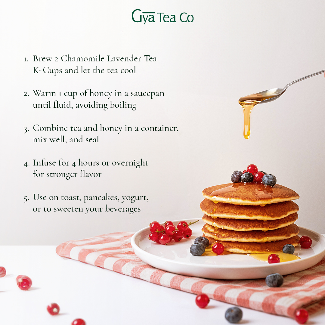 gya_tea's tweet photo. Chamomile Lavender Tea-Infused Honey Recipe // Indulge in sweet sereni-tea with this Tea-Infused Honey recipe.๐ฏ๐โจ
Try this recipe with Gya Chamomile Lavender Herbal Tea K Cups for your Keurig: https://t.co/uUZ1LGUngx
#gyatea #gyaovertea #recipes #teainfused https://t.co/qc0EeuH2L7