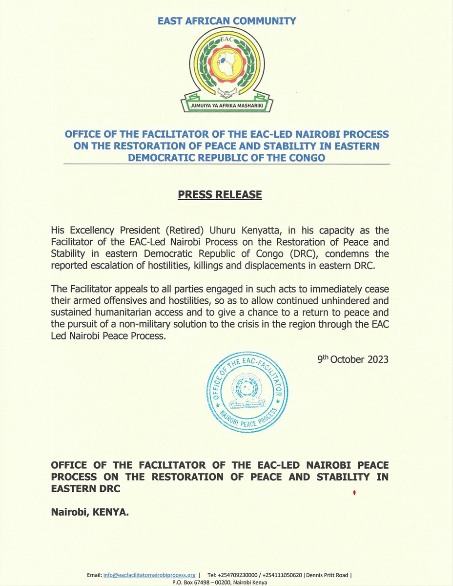 4thPresidentKE's tweet photo. Press Release
10th October, 2023. https://t.co/J2IrCXwCIF