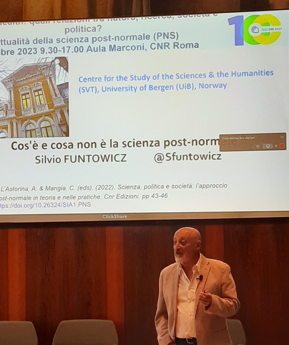 Cosa è e cosa non è la scienza post normale #PNS 
@SFuntowicz