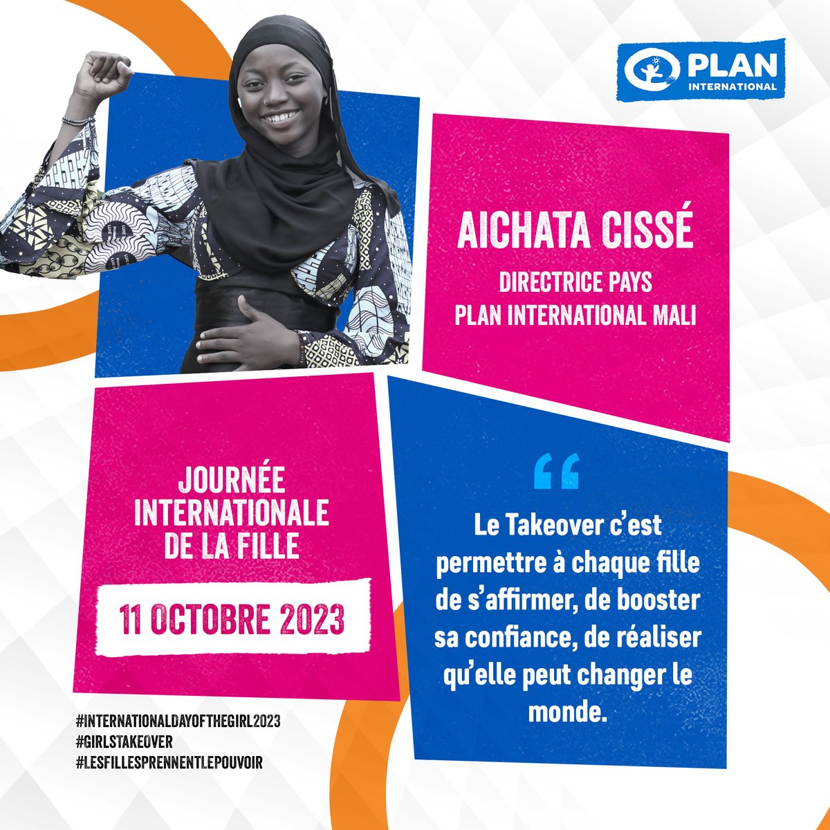 Aichata CISSE, Directrice pays de Plan International Mali ce 10 octobre. Agée de 19 ans, elle a un intérêt particulier pour l’éducation des filles.
#IDG2023
#LesFillesPrennentLePouvoir
#Journéeinternationaledelafille
#PlanInternational