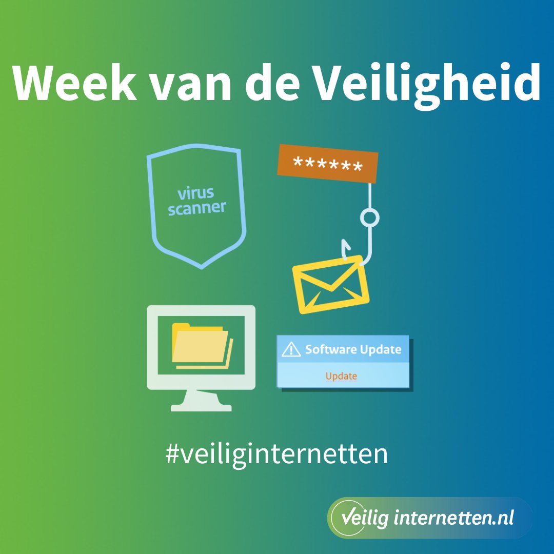 Deze week is het de Week van de Veiligheid. Hoe zorg je ervoor dat je ook online veilig blijft? Denk aan de 5 online basistips, zoals zorgen voor veilige wachtwoorden en eerst checken voordat je op een link klikt. 

Lees hier de andere tips: veiliginternetten.nl/5-tips-basisve…